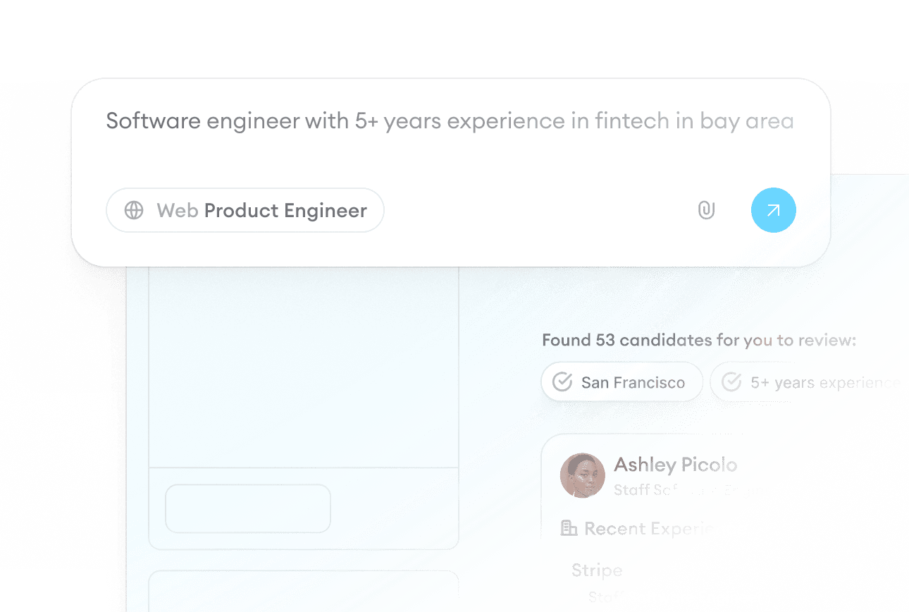 AI Sourcing product interface
